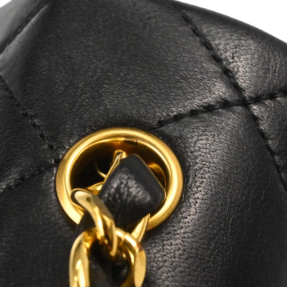 Chanel 1989-1991 Black Lambskin Turnlock Mini Full Flap Shoulder Bag