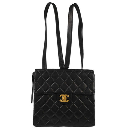 Chanel Black Lambskin Backpack