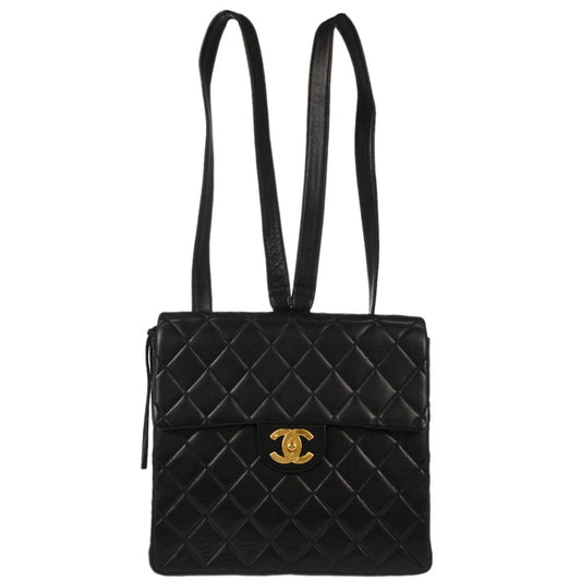 Chanel Black Lambskin Backpack