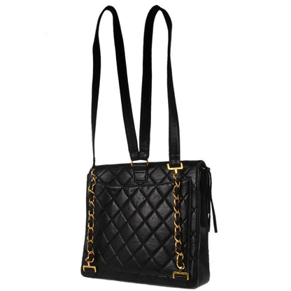Chanel Black Lambskin Backpack