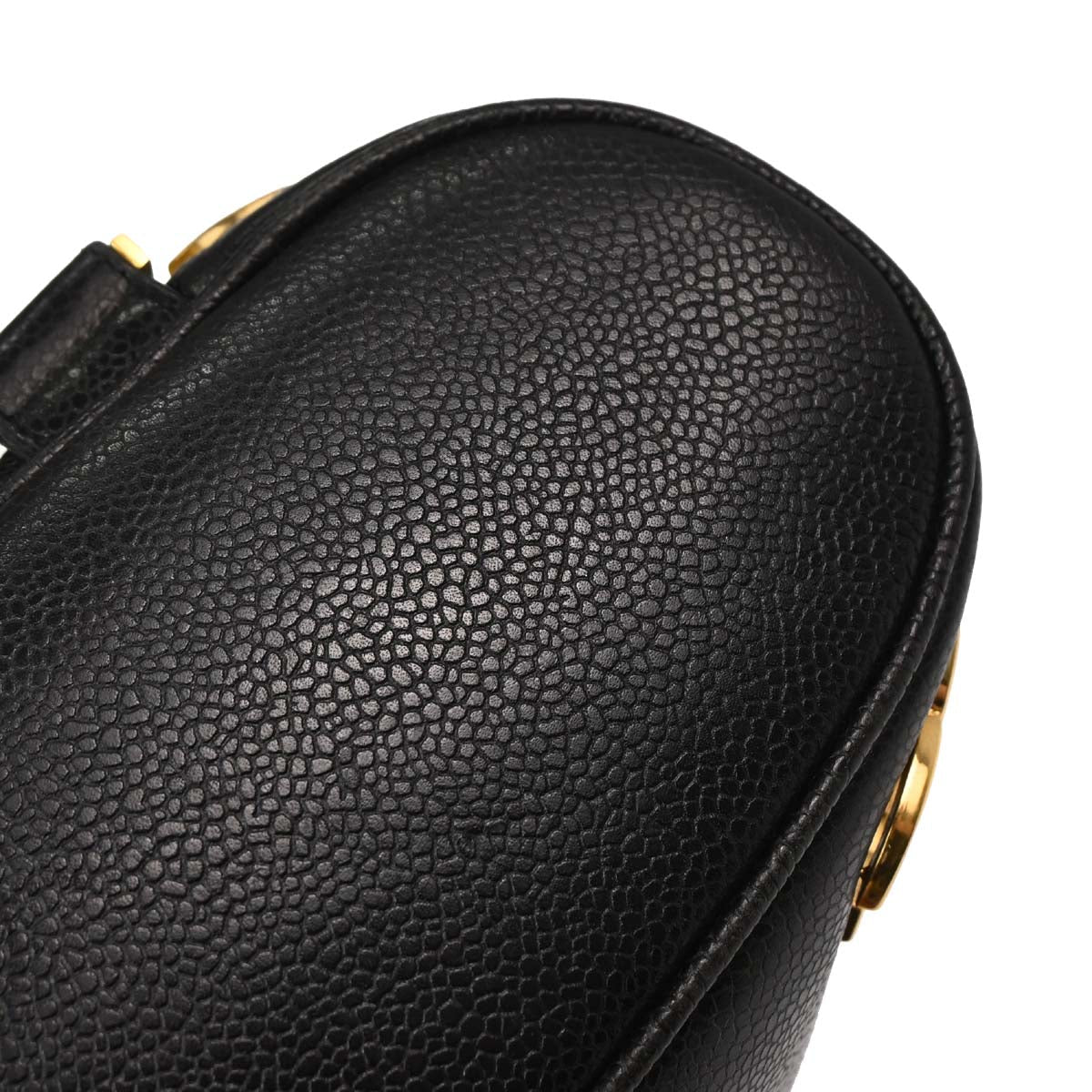 Check Chanel 1991-1994 Black Caviar Skin Triple CC Backpack
