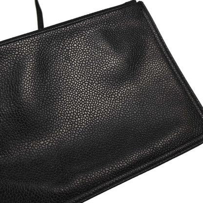 Check Chanel 1991-1994 Black Caviar Skin Triple CC Backpack