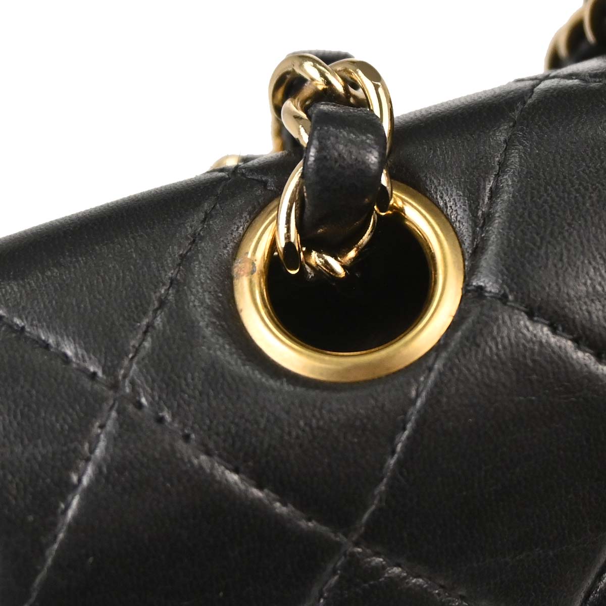 Chanel 2002-2003 Black Lambskin Medium Classic Double Flap Shoulder Bag