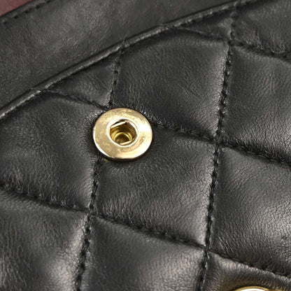 Chanel 2002-2003 Black Lambskin Medium Classic Double Flap Shoulder Bag