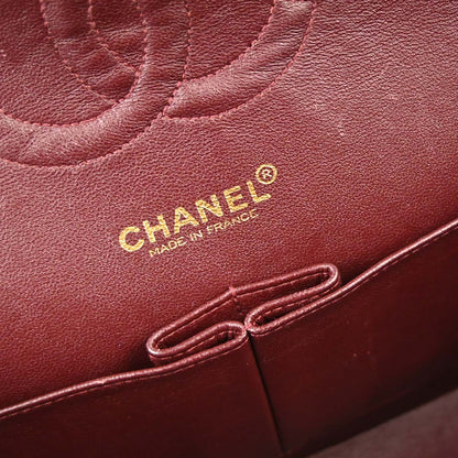 Chanel 2002-2003 Black Lambskin Medium Classic Double Flap Shoulder Bag