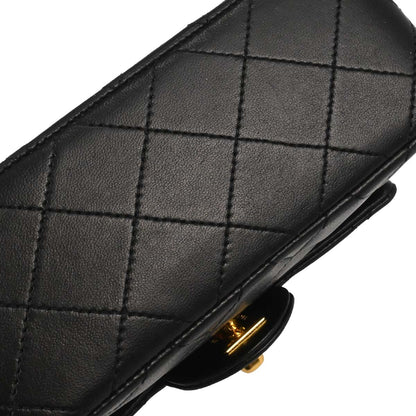 Chanel Black Lambskin Mini Classic Square Flap Shoulder Bag 17