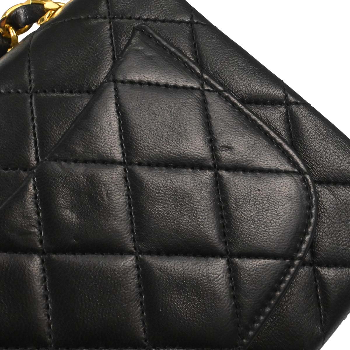 Chanel Black Lambskin Mini Classic Square Flap Shoulder Bag 17