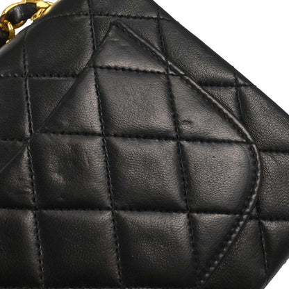 Chanel Black Lambskin Mini Classic Square Flap Shoulder Bag 17