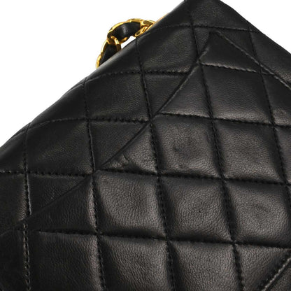 Chanel Black Lambskin Mini Classic Square Flap Shoulder Bag 17