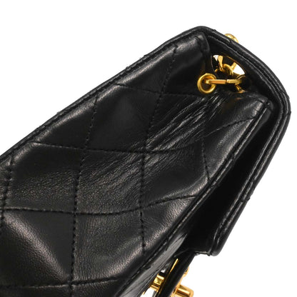 Chanel Black Lambskin Mini Classic Square Flap Shoulder Bag 17