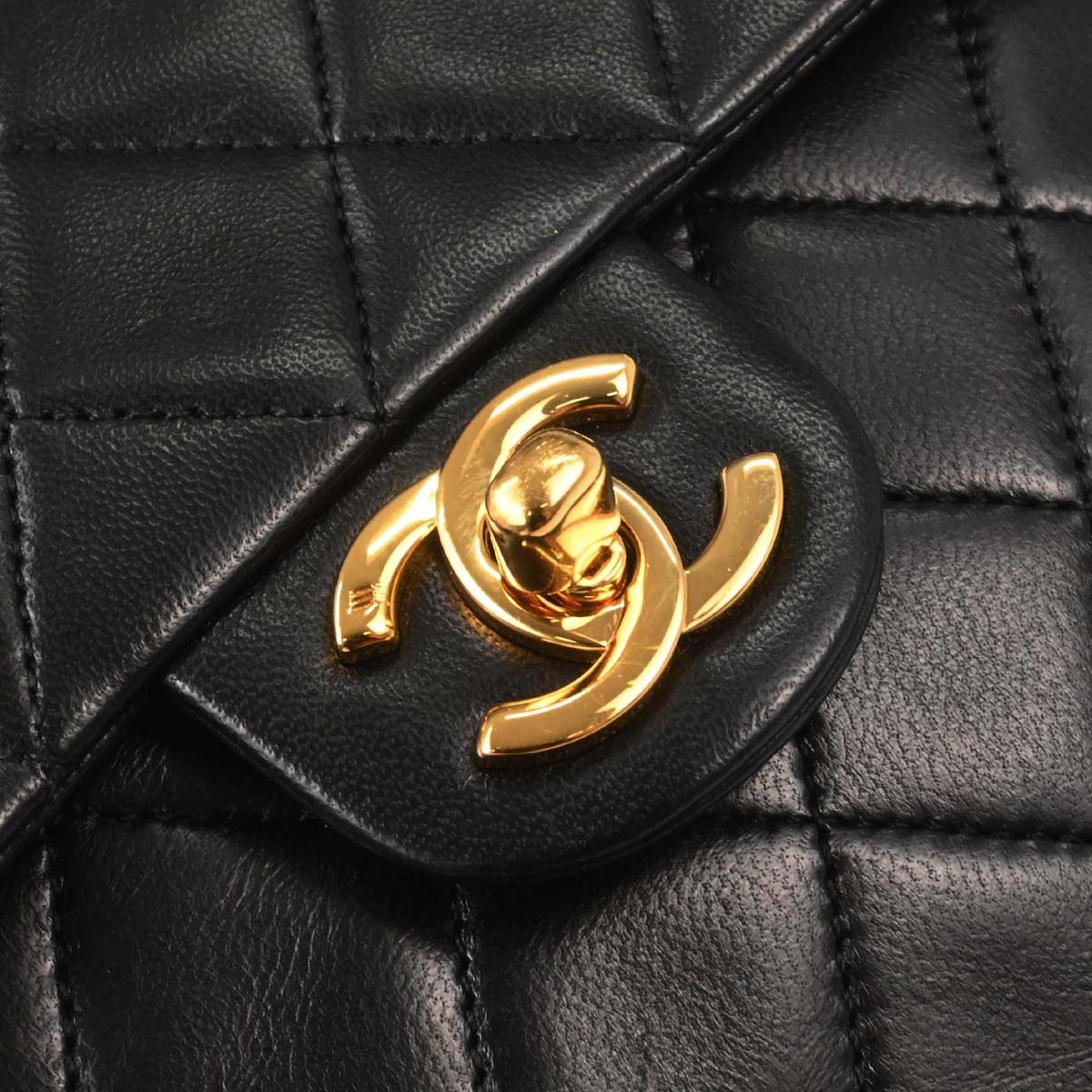 Chanel Black Lambskin Mini Classic Square Flap Shoulder Bag 17