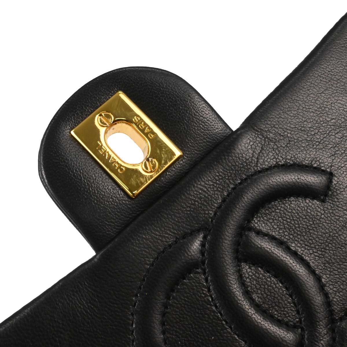 Chanel Black Lambskin Mini Classic Square Flap Shoulder Bag 17