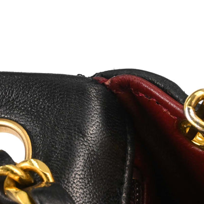 Chanel Black Lambskin Mini Classic Square Flap Shoulder Bag 17