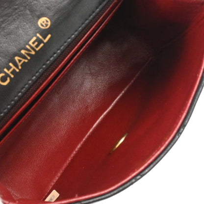 Chanel Black Lambskin Mini Classic Square Flap Shoulder Bag 17