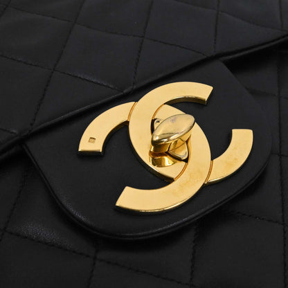 Chanel Black Lambskin Maxi Classic Flap Shoulder Bag