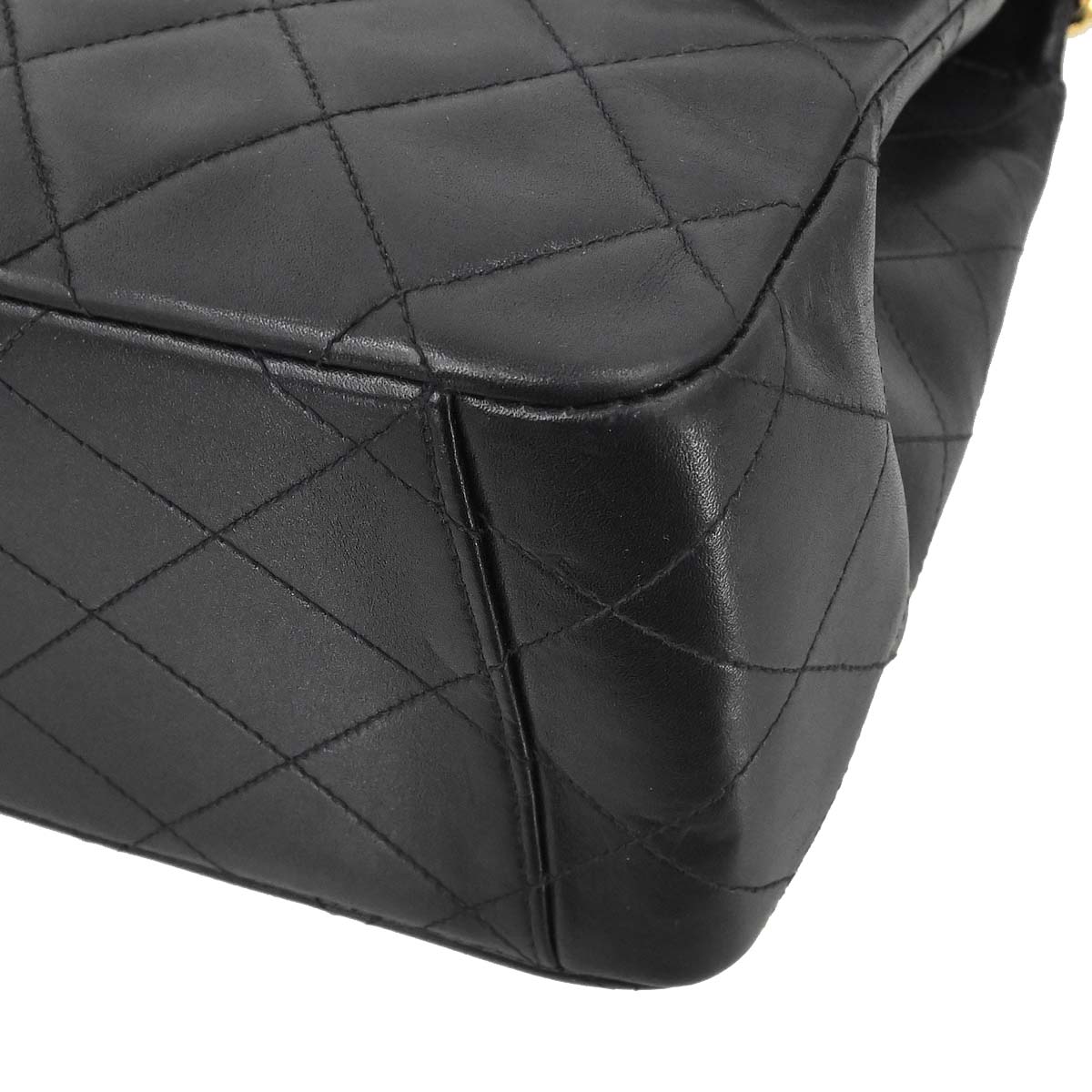 Chanel Black Lambskin Maxi Classic Flap Shoulder Bag