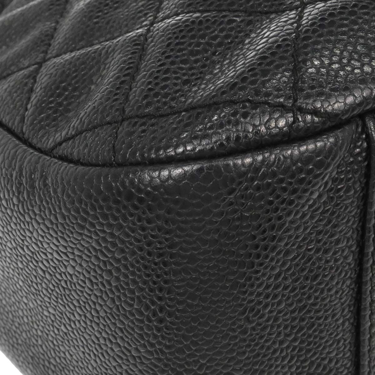 Chanel Black Caviar Skin Hobo Handbag