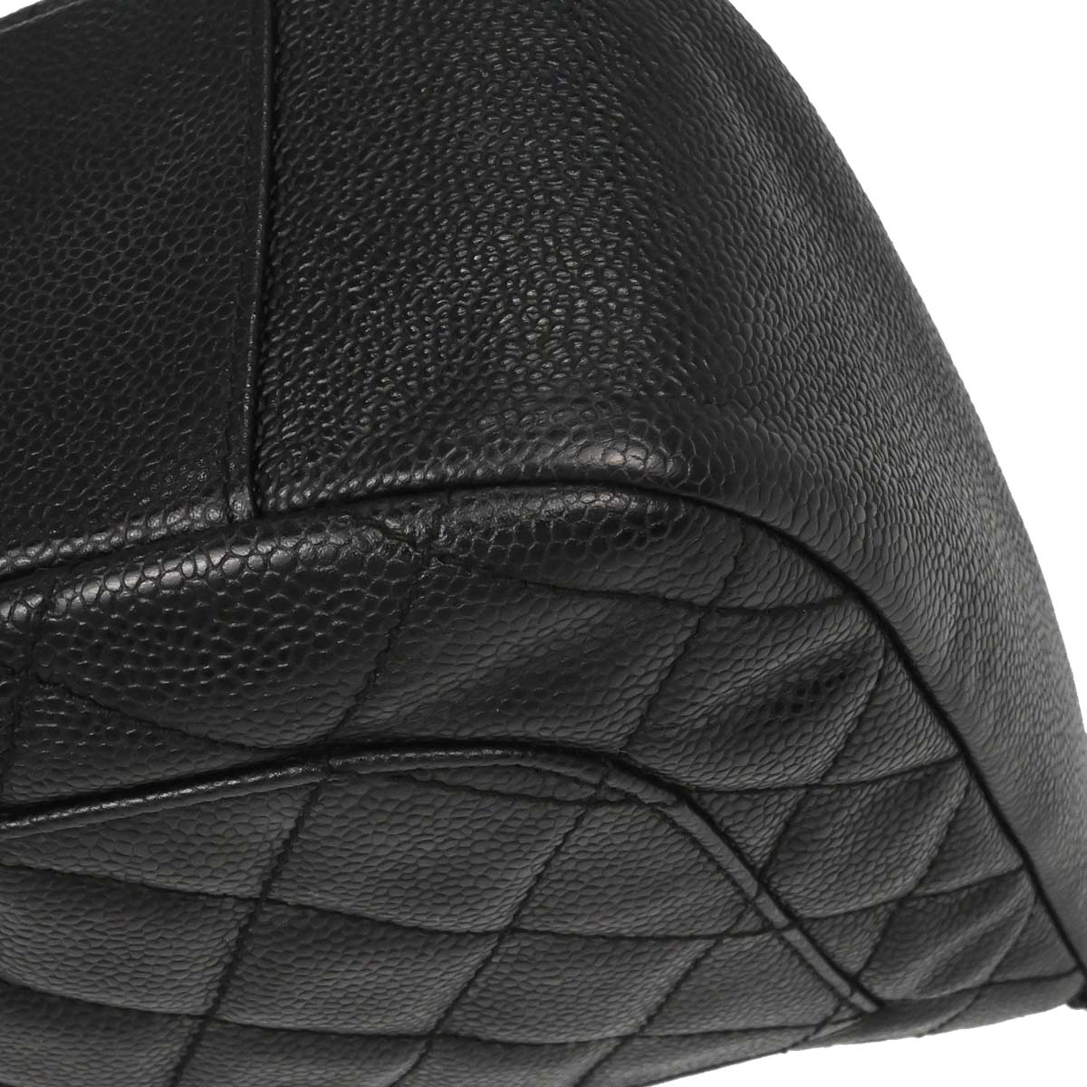 Chanel Black Caviar Skin Hobo Handbag