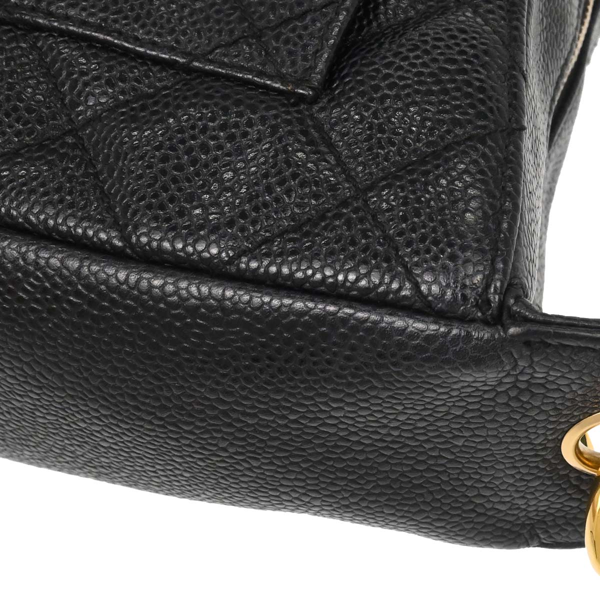 Chanel Black Caviar Skin Hobo Handbag