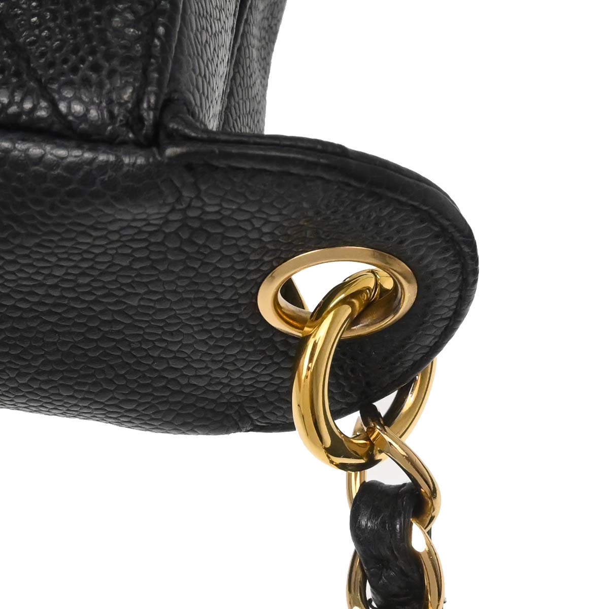 Chanel Black Caviar Skin Hobo Handbag