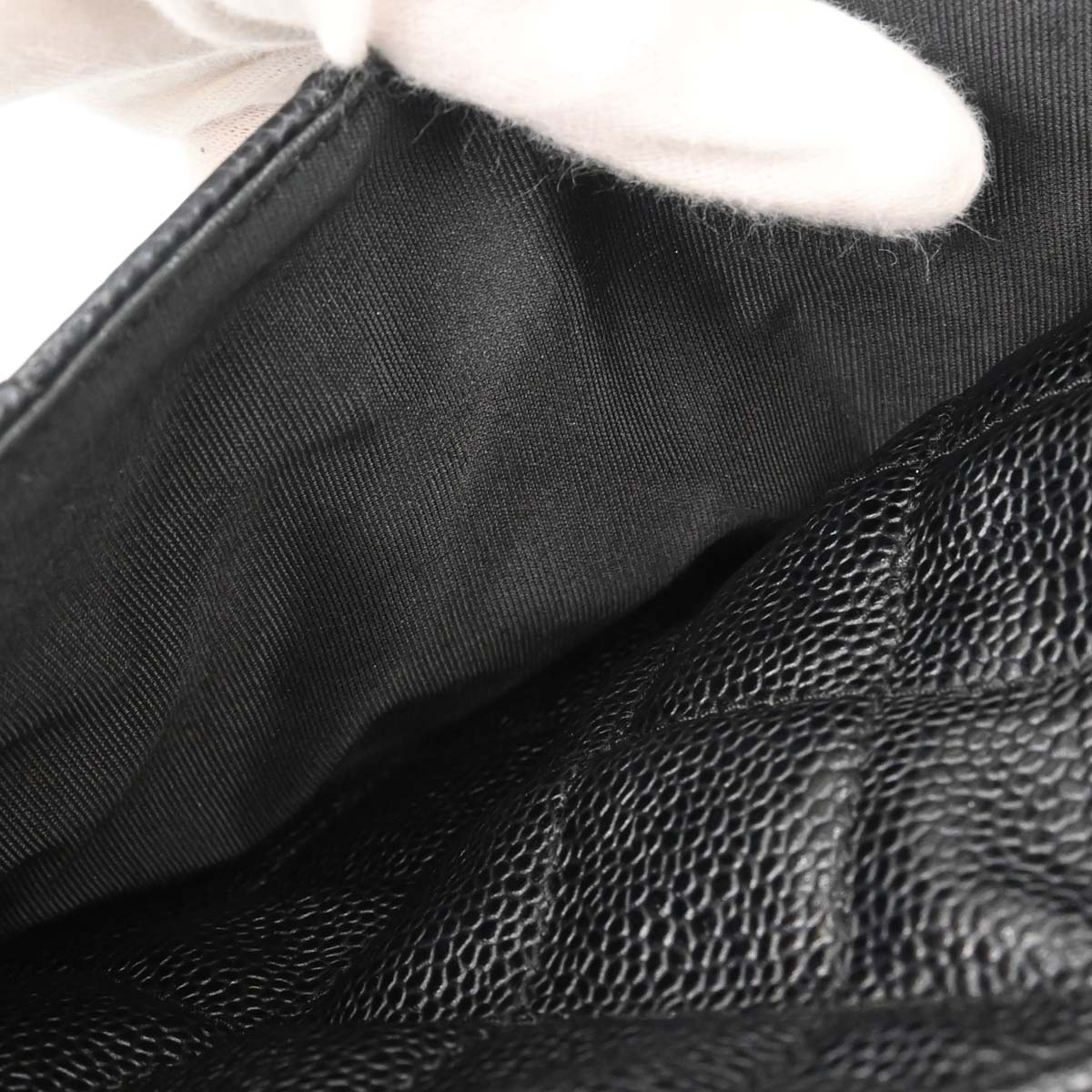 Chanel Black Caviar Skin Hobo Handbag
