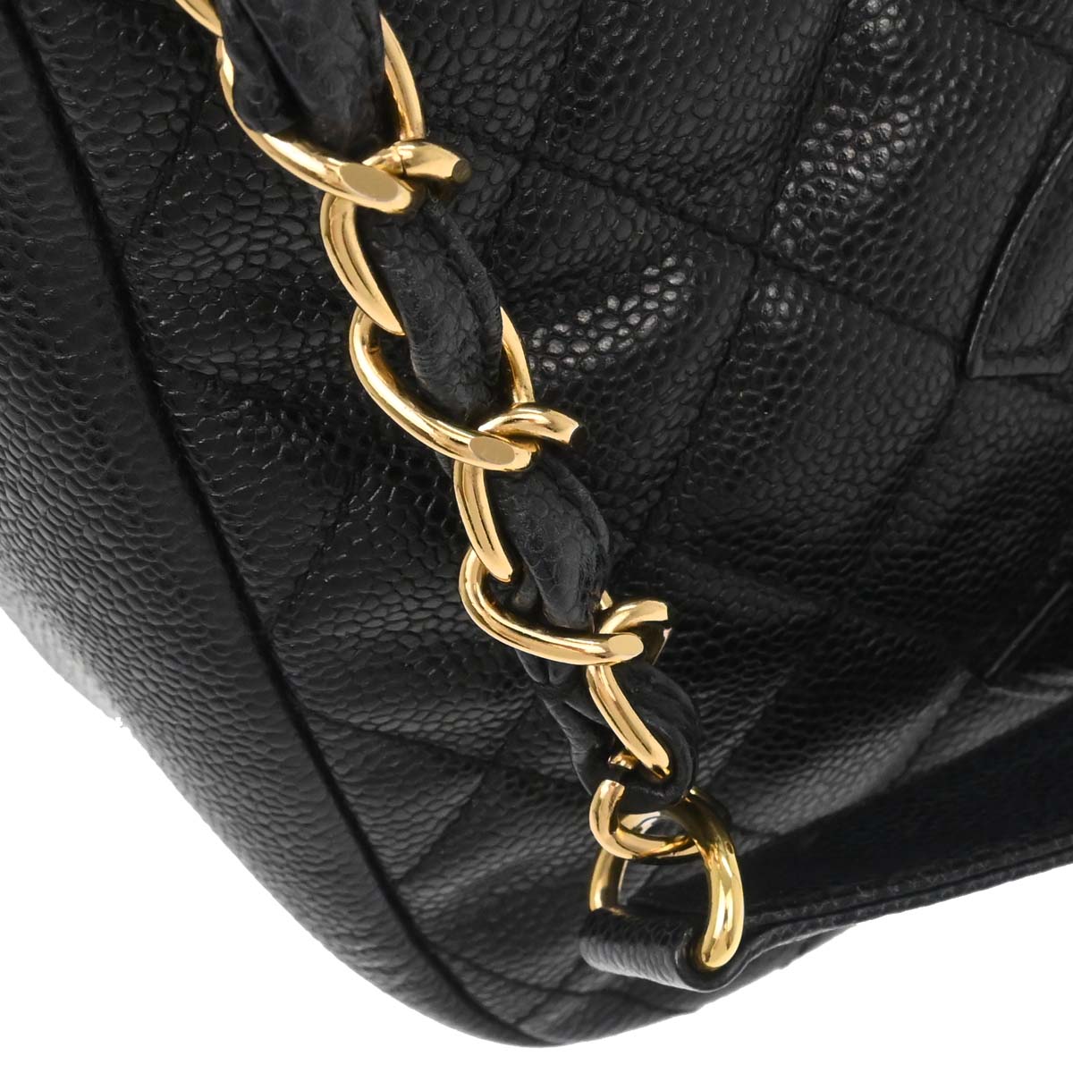Chanel Black Caviar Skin Hobo Handbag