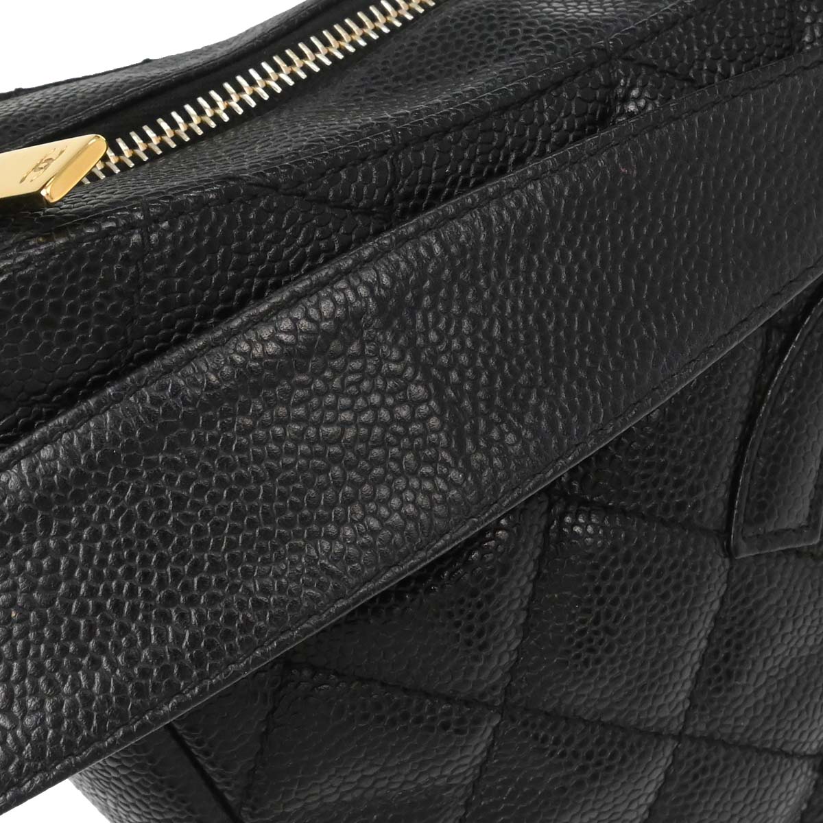 Chanel Black Caviar Skin Hobo Handbag
