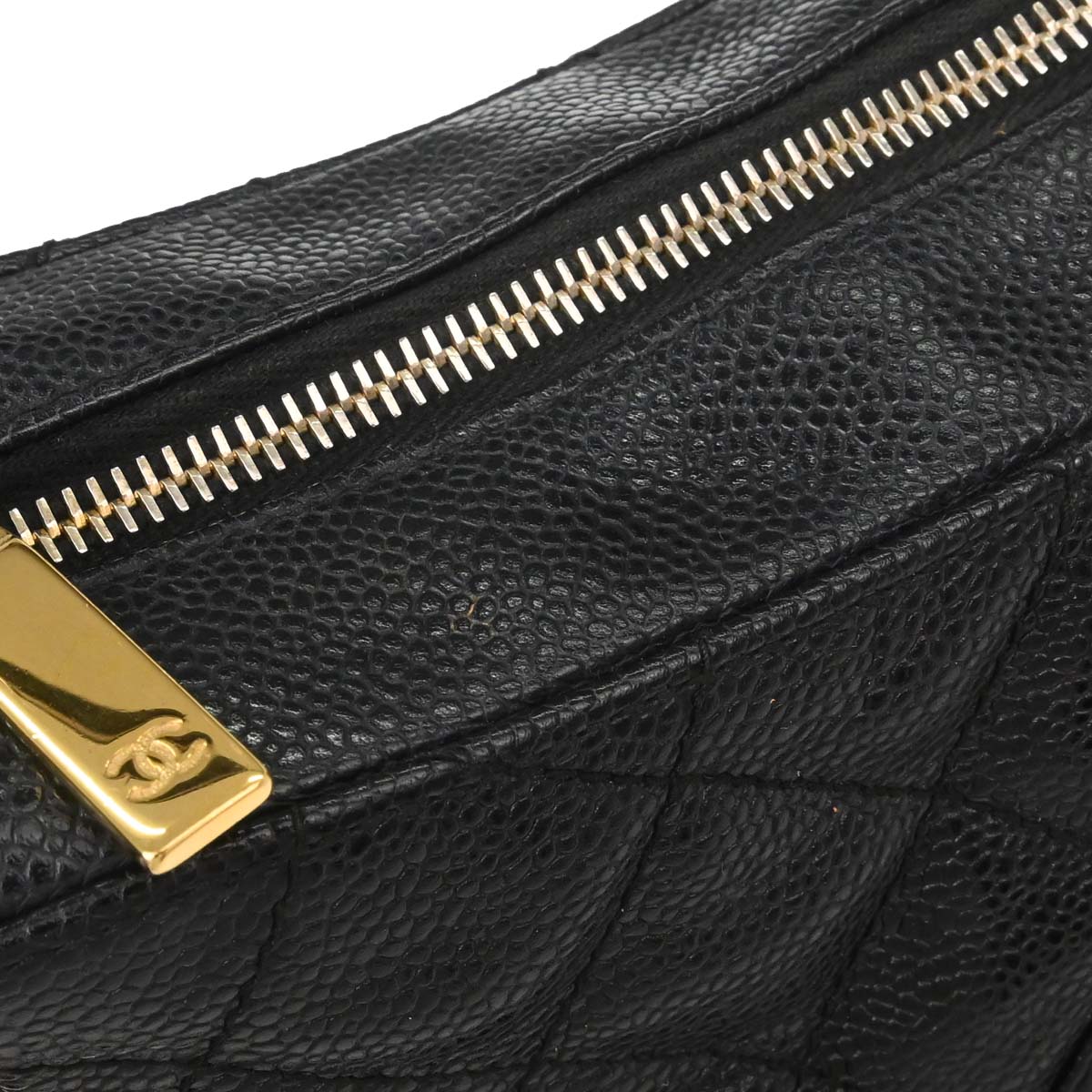 Chanel Black Caviar Skin Hobo Handbag