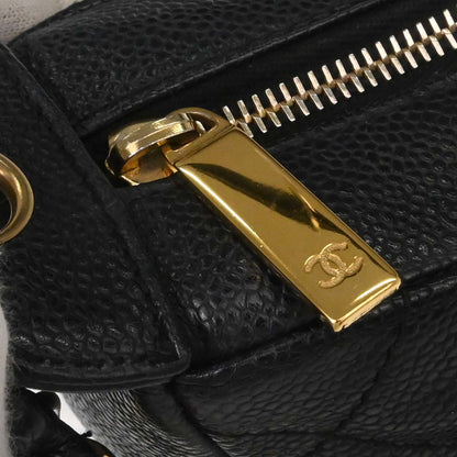 Chanel Black Caviar Skin Hobo Handbag