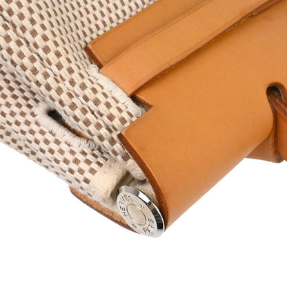 Hermes Beige Black Toile GM Officier Herbag PM 2 in 1 Shoulder Handbag
