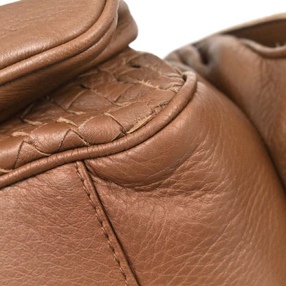 Bottega Veneta Brown Leather Intrecciato Handbag