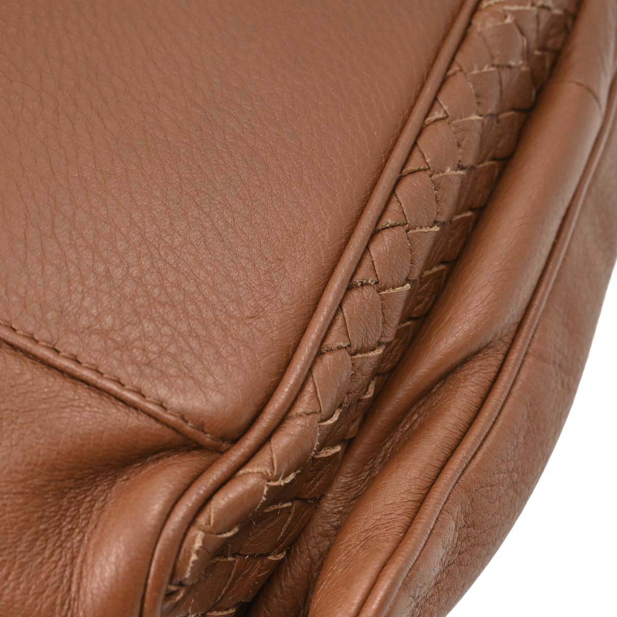 Bottega Veneta Brown Leather Intrecciato Handbag