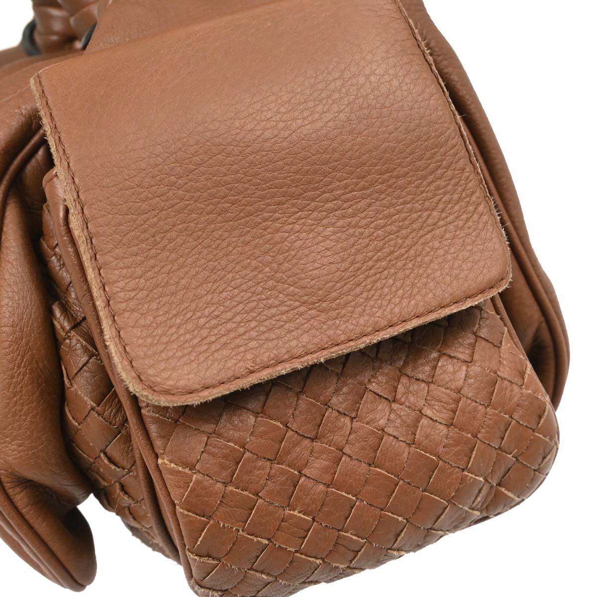 Bottega Veneta Brown Leather Intrecciato Handbag