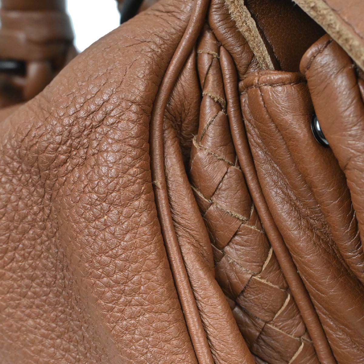 Bottega Veneta Brown Leather Intrecciato Handbag