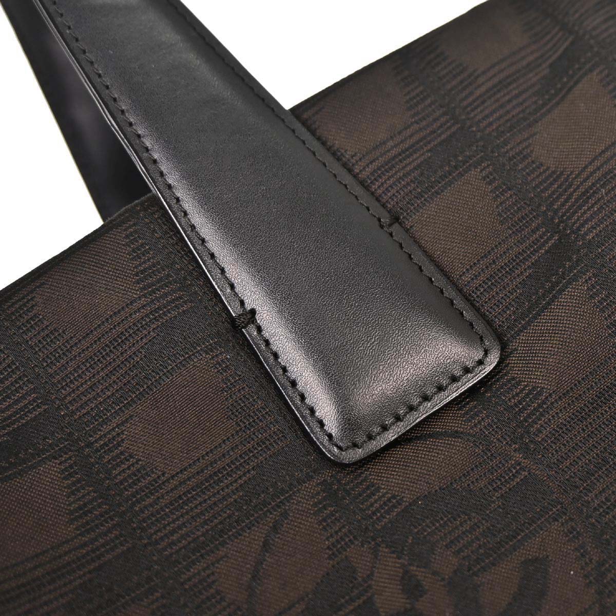 Chanel Brown Jacquard Nylon Travel Line Tote Handbag