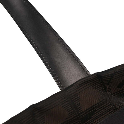 Chanel Brown Jacquard Nylon Travel Line Tote Handbag