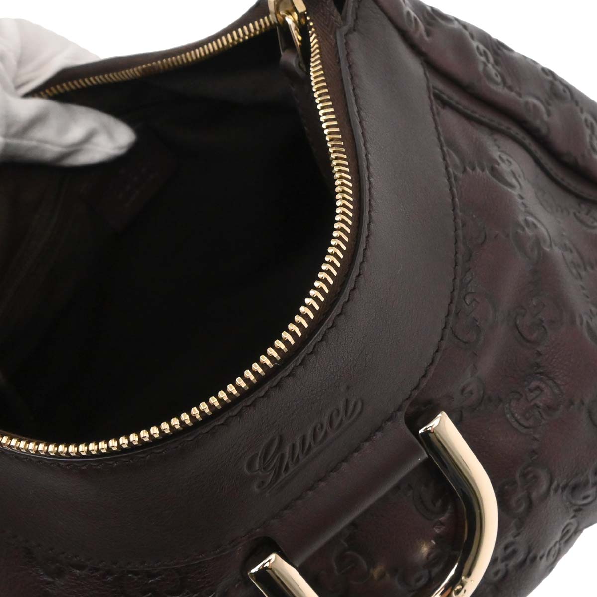 Gucci Brown Guccissima Leather GG Abbey D Ring Handbag