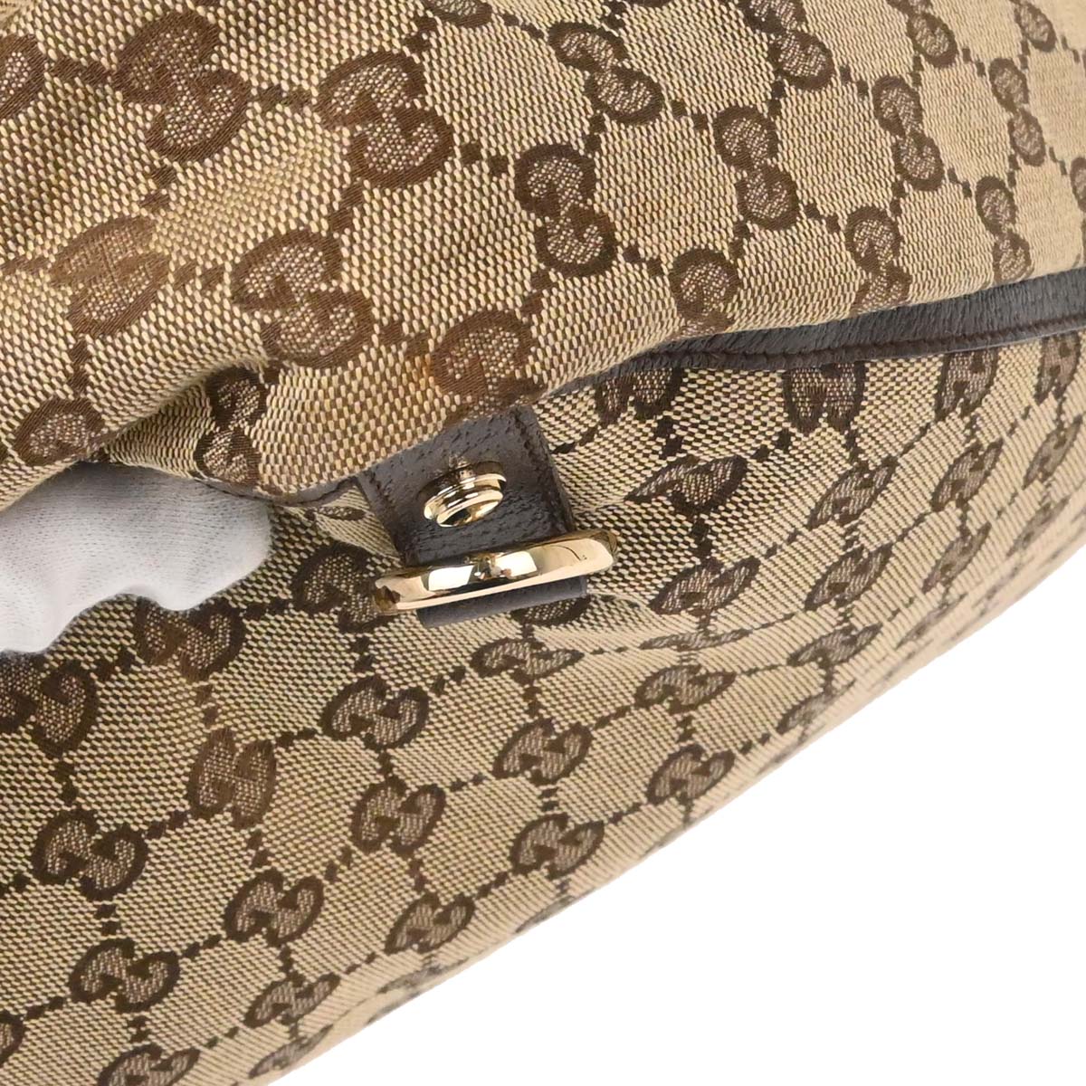 Gucci Beige Canvas GG Abbey D Ring Tote Handbag