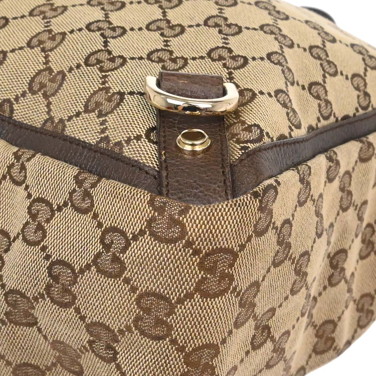 Gucci Beige Canvas GG Abbey D Ring Tote Handbag