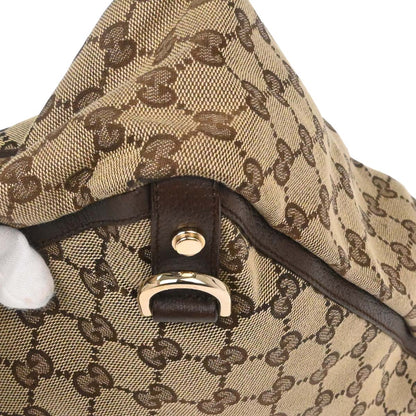 Gucci Beige Canvas GG Abbey D Ring Tote Handbag