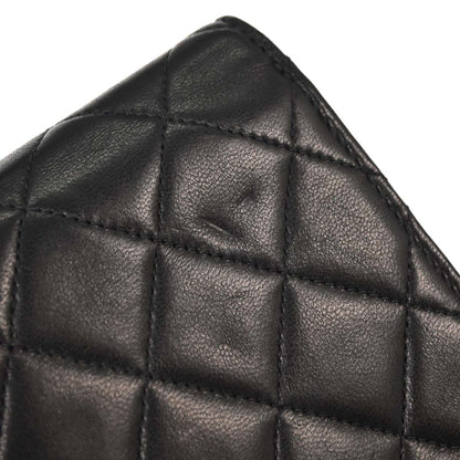 Chanel 2002-2003 Black Lambskin Turnlock Small Half Flap Shoulder Bag