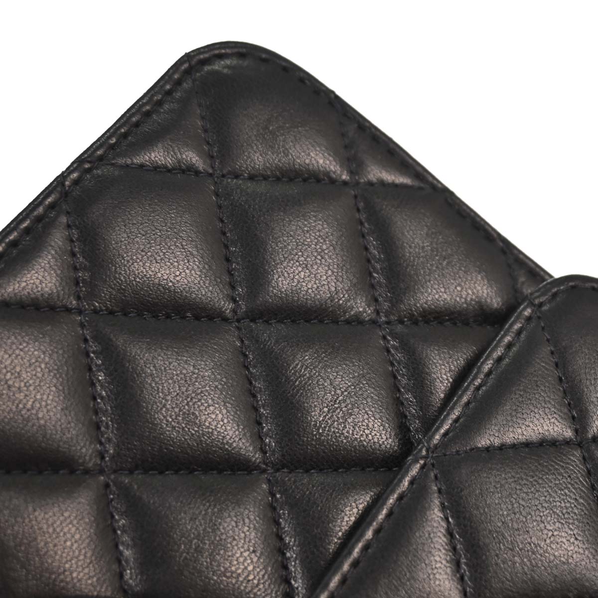 Chanel 2002-2003 Black Lambskin Turnlock Small Half Flap Shoulder Bag