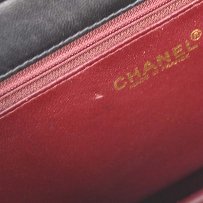 Chanel 2002-2003 Black Lambskin Turnlock Small Half Flap Shoulder Bag