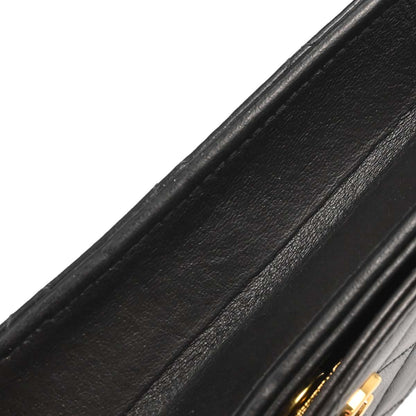 Chanel Black Lambskin Pushlock Mini Full Flap Shoulder Bag