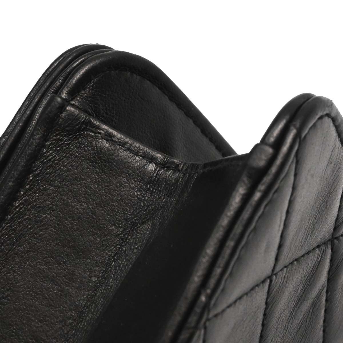 Chanel Black Lambskin Pushlock Mini Full Flap Shoulder Bag