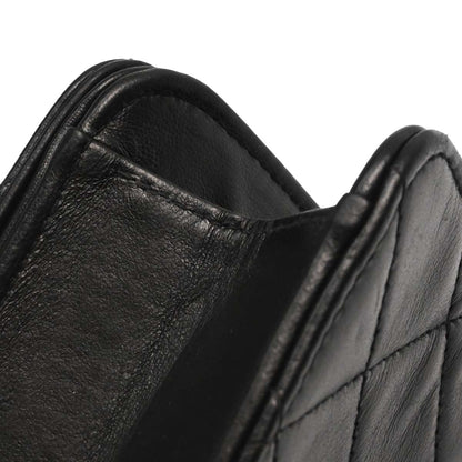Chanel Black Lambskin Pushlock Mini Full Flap Shoulder Bag