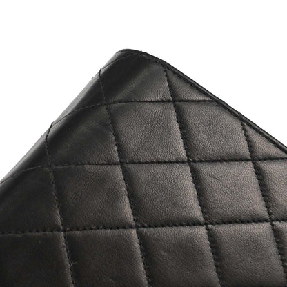 Chanel Black Lambskin Pushlock Mini Full Flap Shoulder Bag