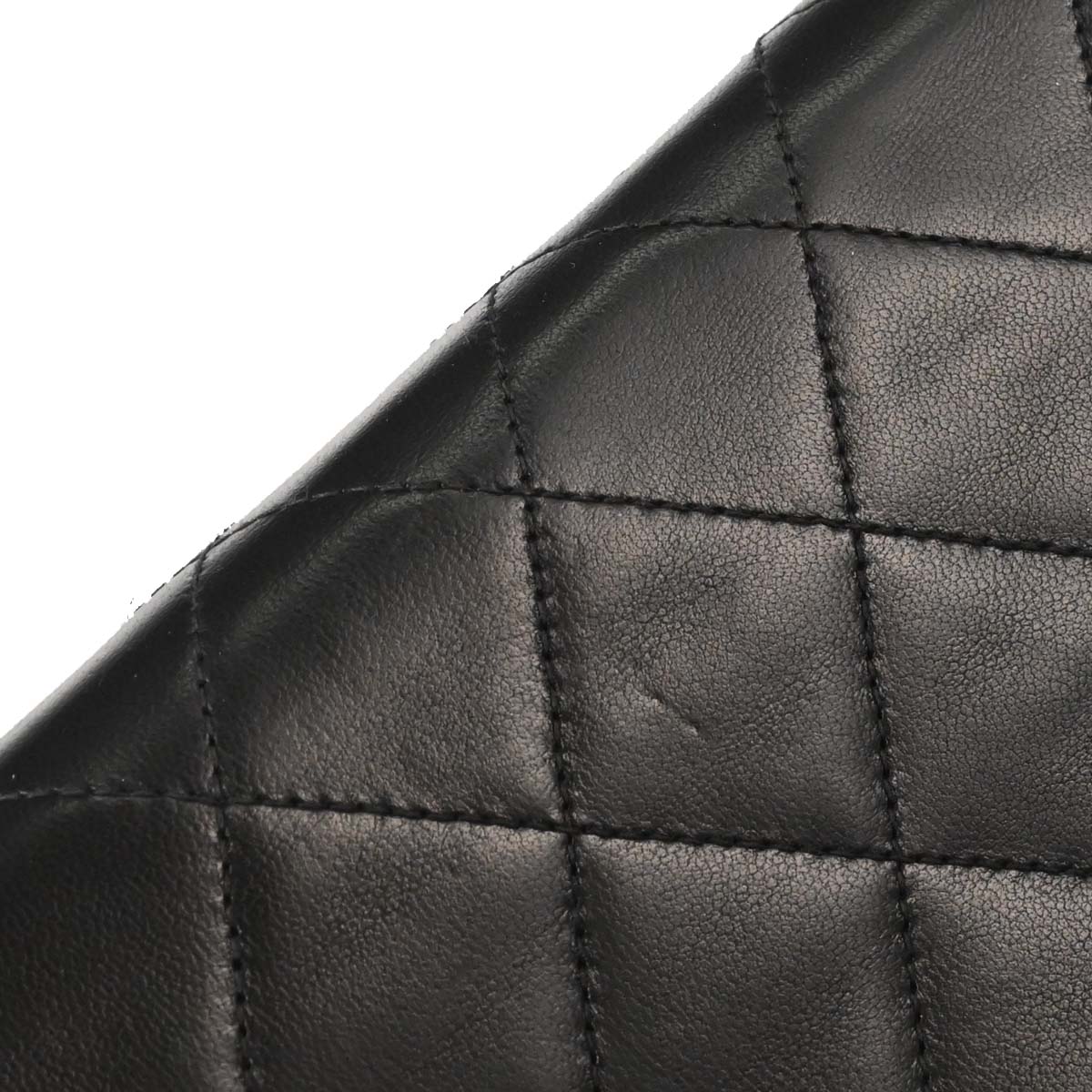 Chanel Black Lambskin Pushlock Mini Full Flap Shoulder Bag