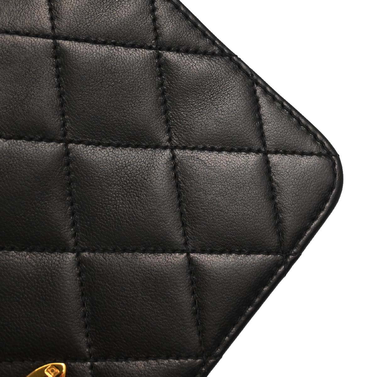 Chanel Black Lambskin Pushlock Mini Full Flap Shoulder Bag