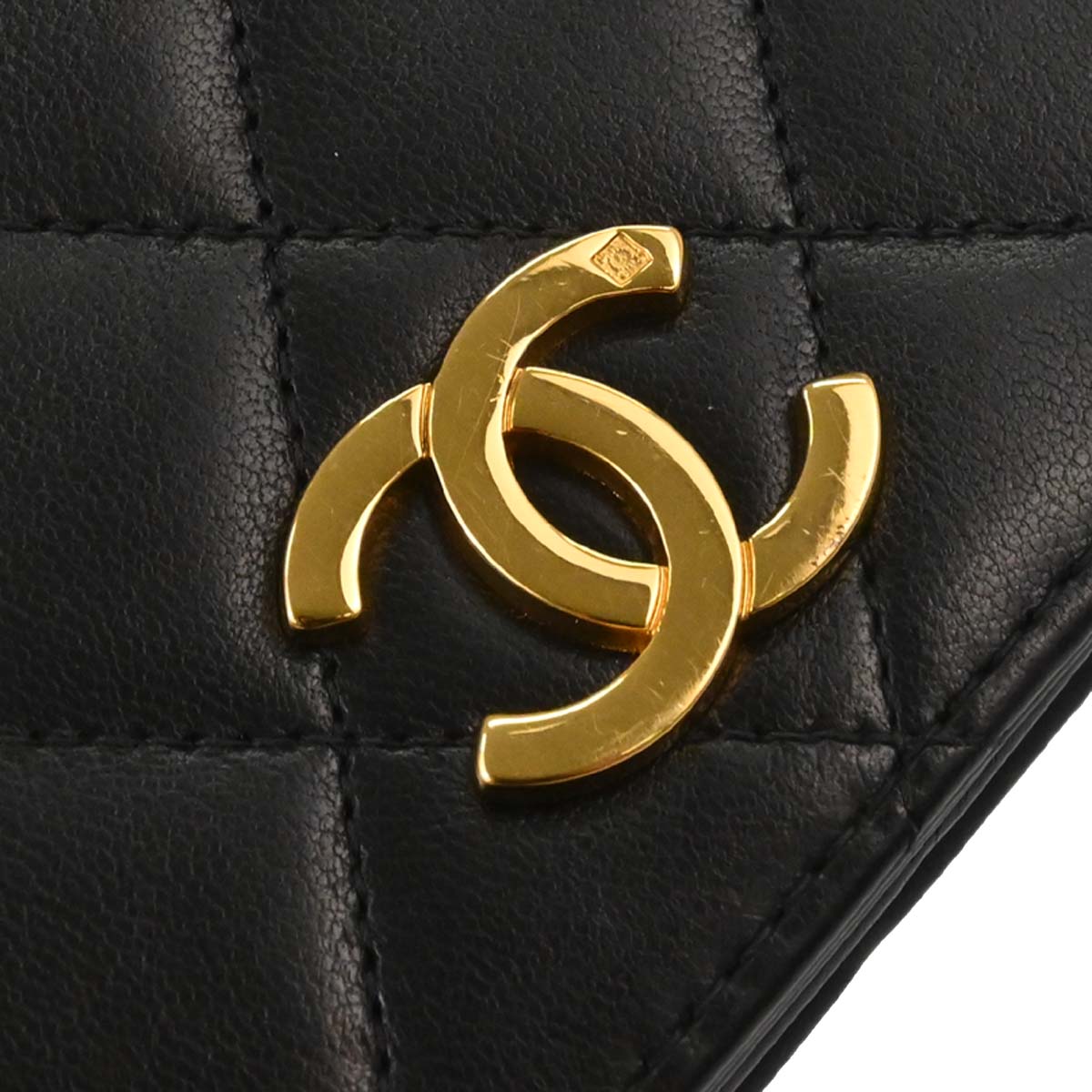 Chanel Black Lambskin Pushlock Mini Full Flap Shoulder Bag